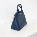 Navy Saffiano Leather Top Handle Bag