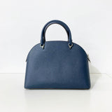 Navy Saffiano Leather Top Handle Bag