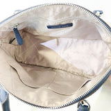 Navy Saffiano Leather Top Handle Bag