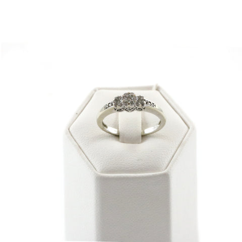 Genuine Sapphire Diamond Cluster Ring