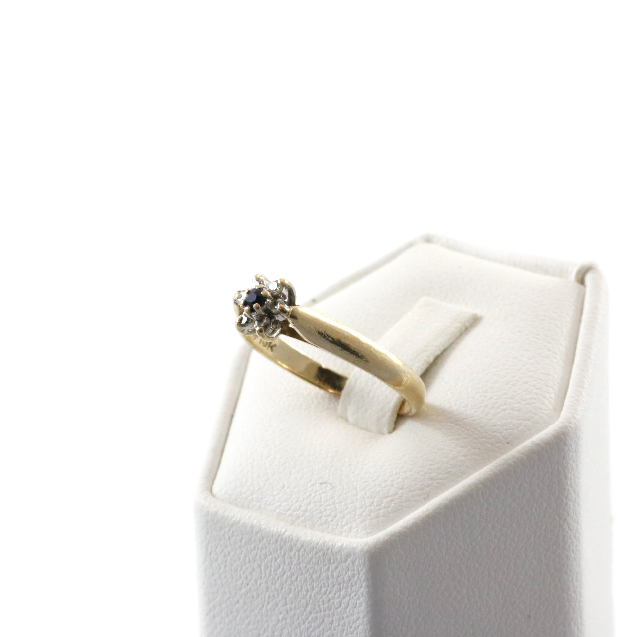 Genuine Sapphire Diamond Cluster Ring