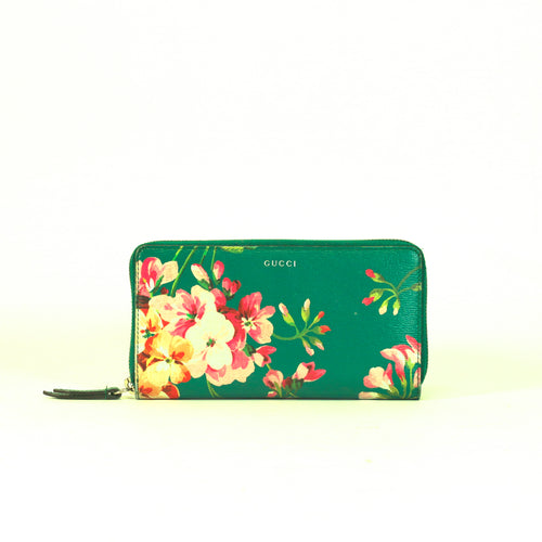 Blooms Print Zip Around Wallet