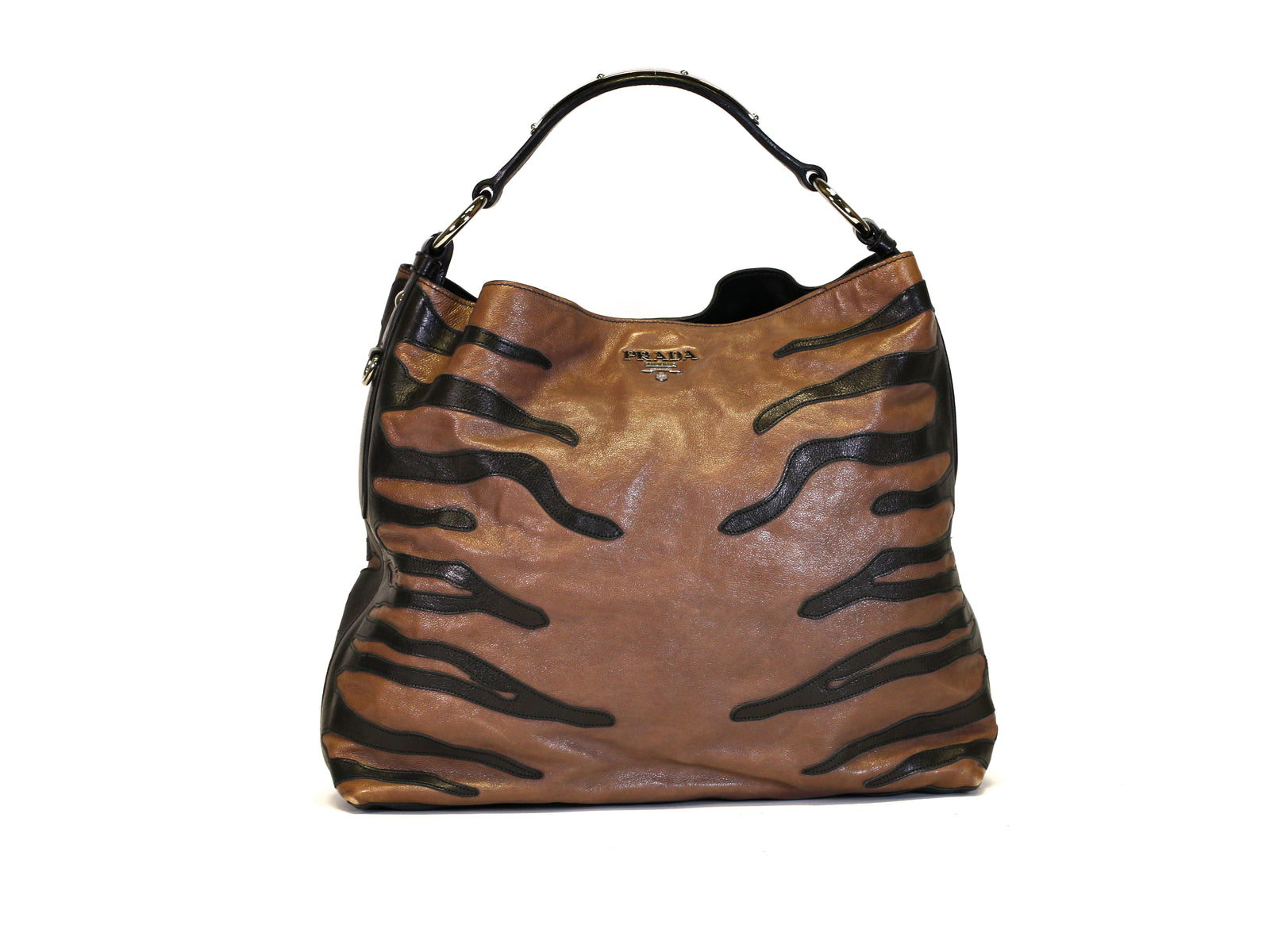 Stripes Leather Hobo