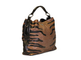 Stripes Leather Hobo