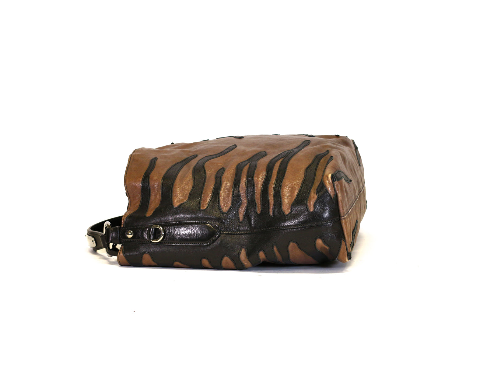 Stripes Leather Hobo