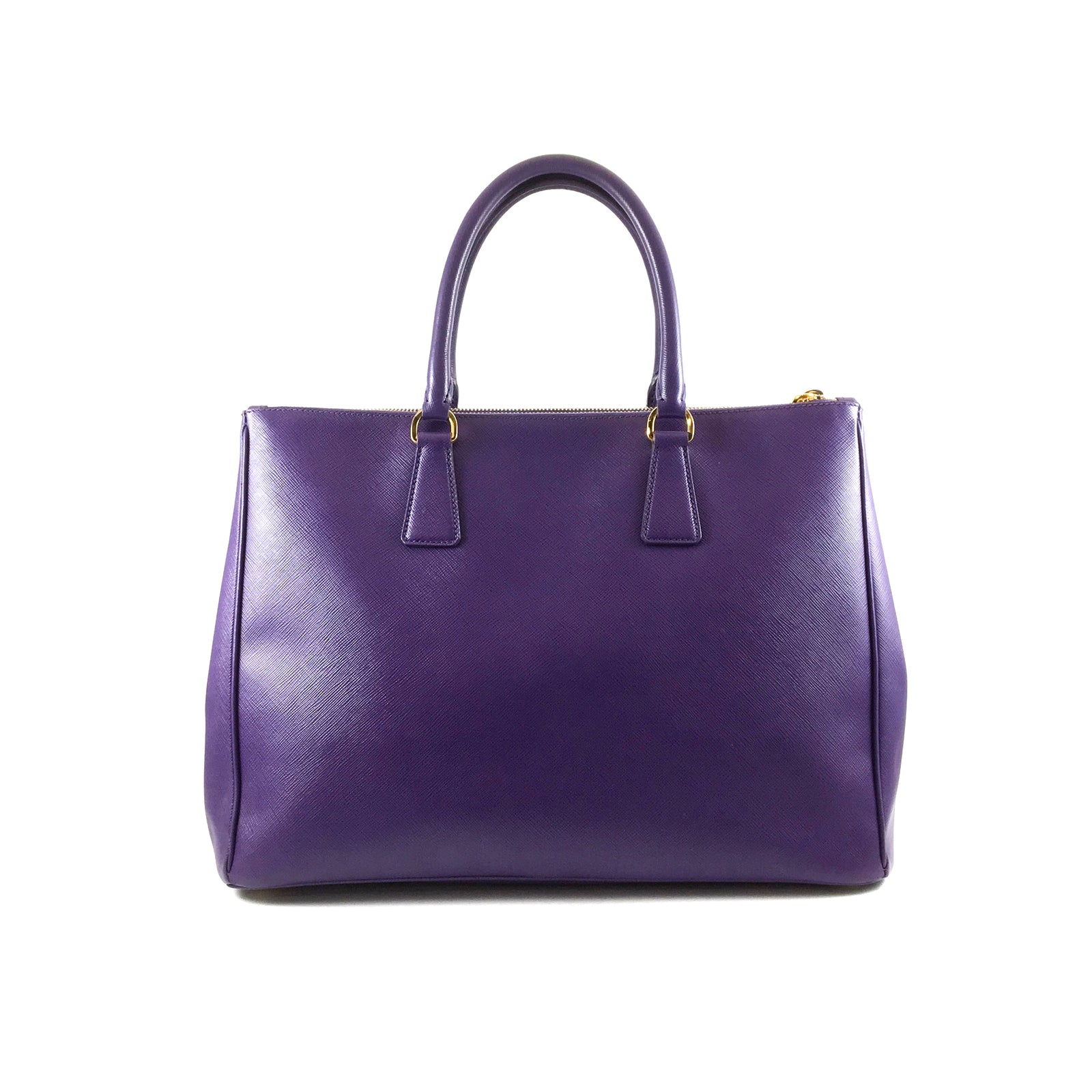 Purple Saffiano Galleria Double Zip Tote