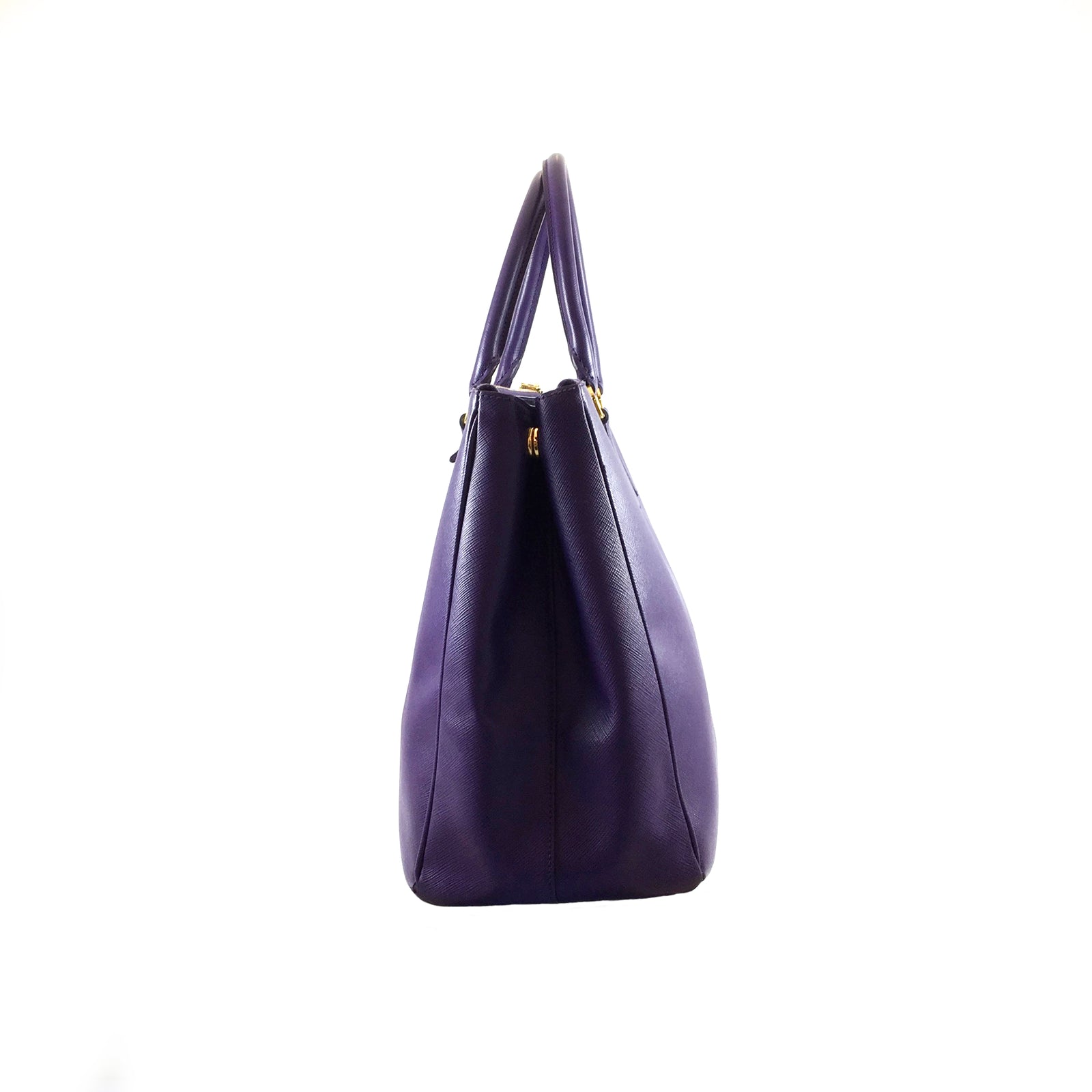 Purple Saffiano Galleria Double Zip Tote