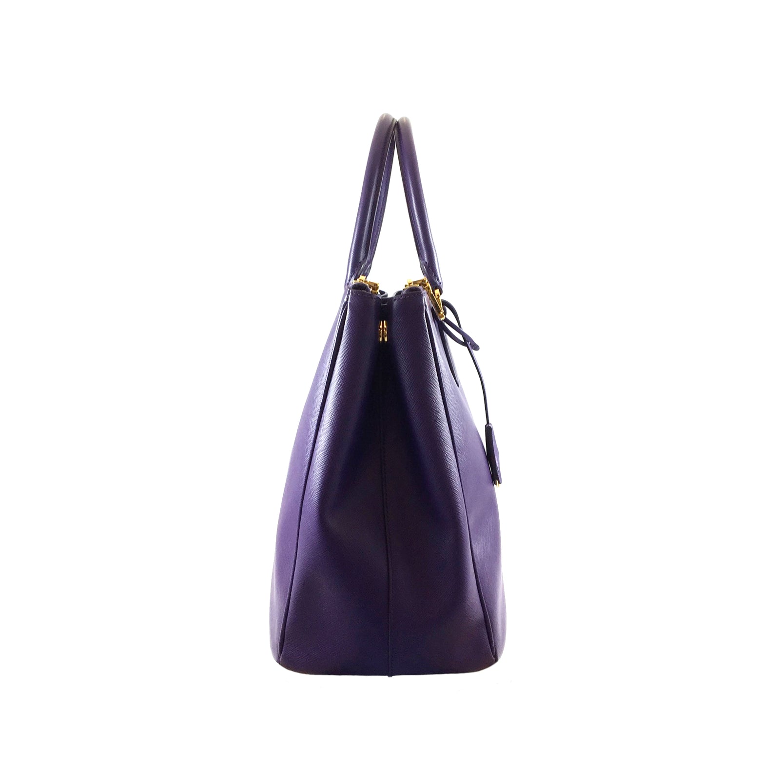 Purple Saffiano Galleria Double Zip Tote