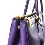 Purple Saffiano Galleria Double Zip Tote