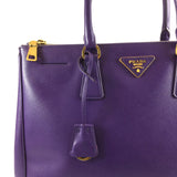Purple Saffiano Galleria Double Zip Tote
