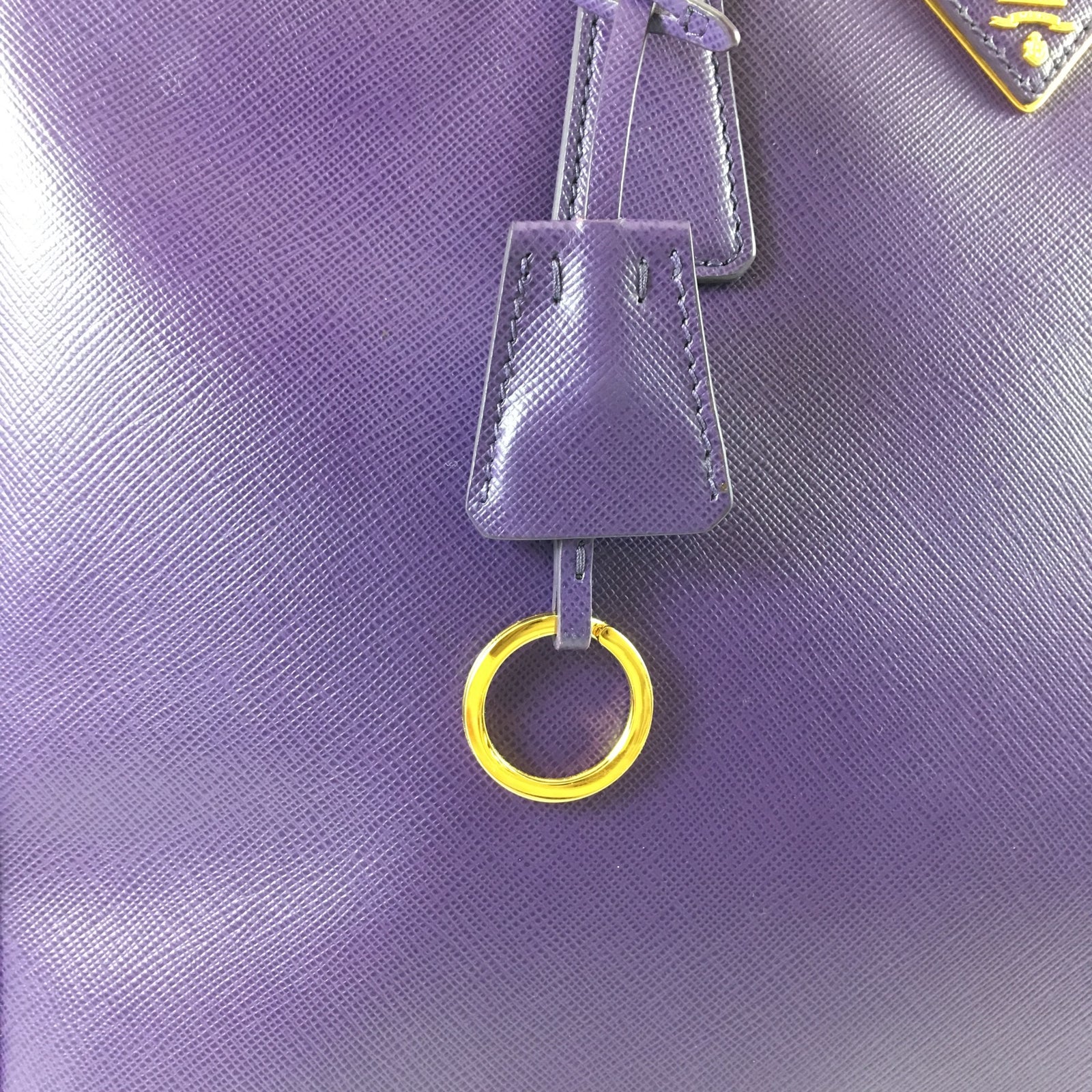 Purple Saffiano Galleria Double Zip Tote