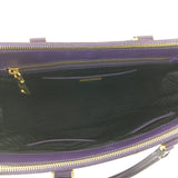 Purple Saffiano Galleria Double Zip Tote