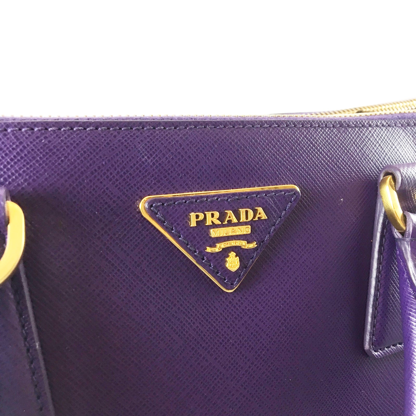 Purple Saffiano Galleria Double Zip Tote