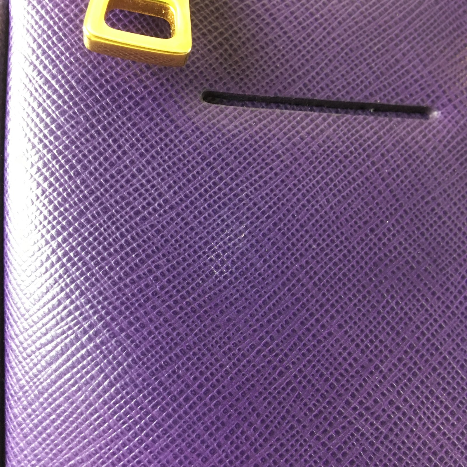 Purple Saffiano Galleria Double Zip Tote