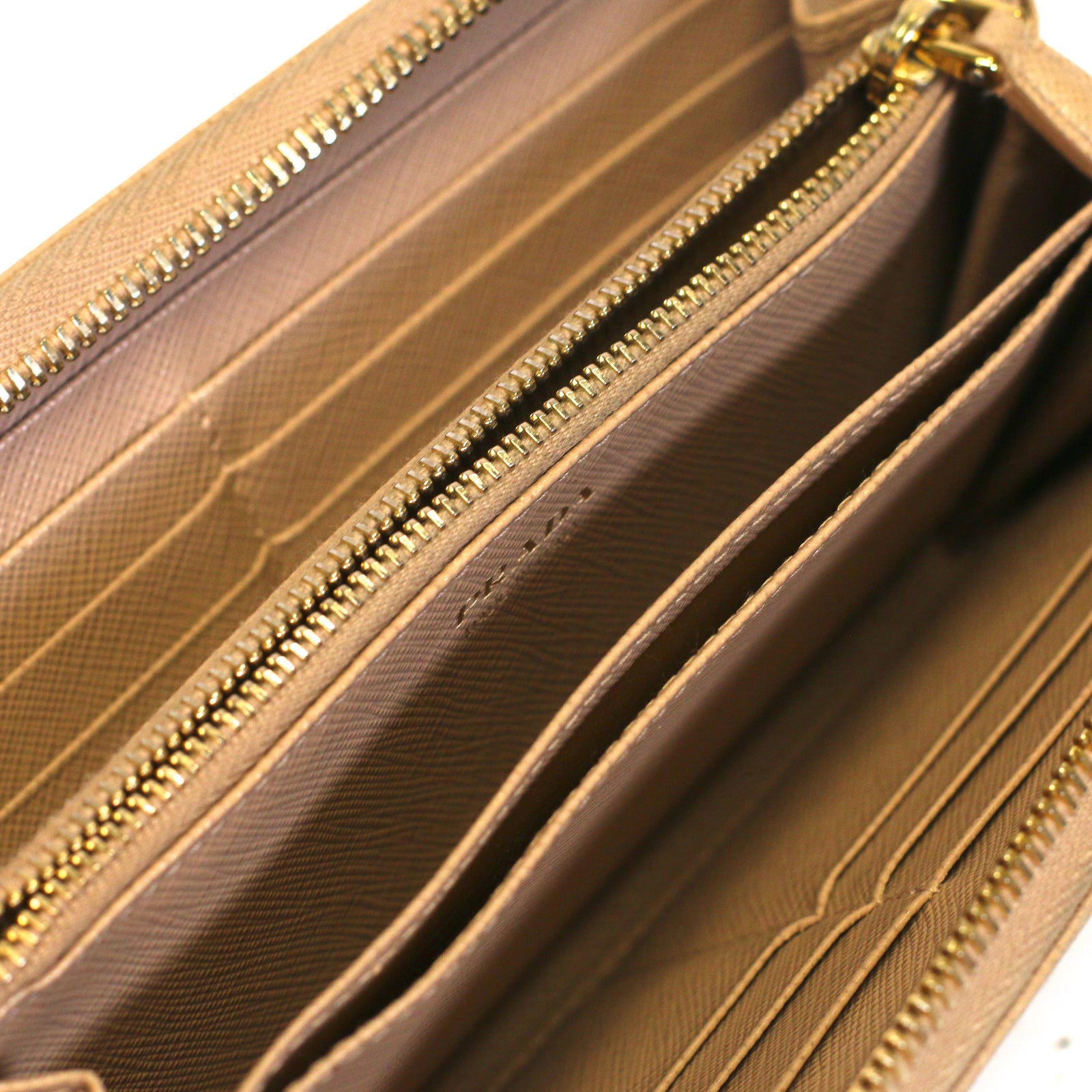 Saffiano Metal Zip Around Wallet