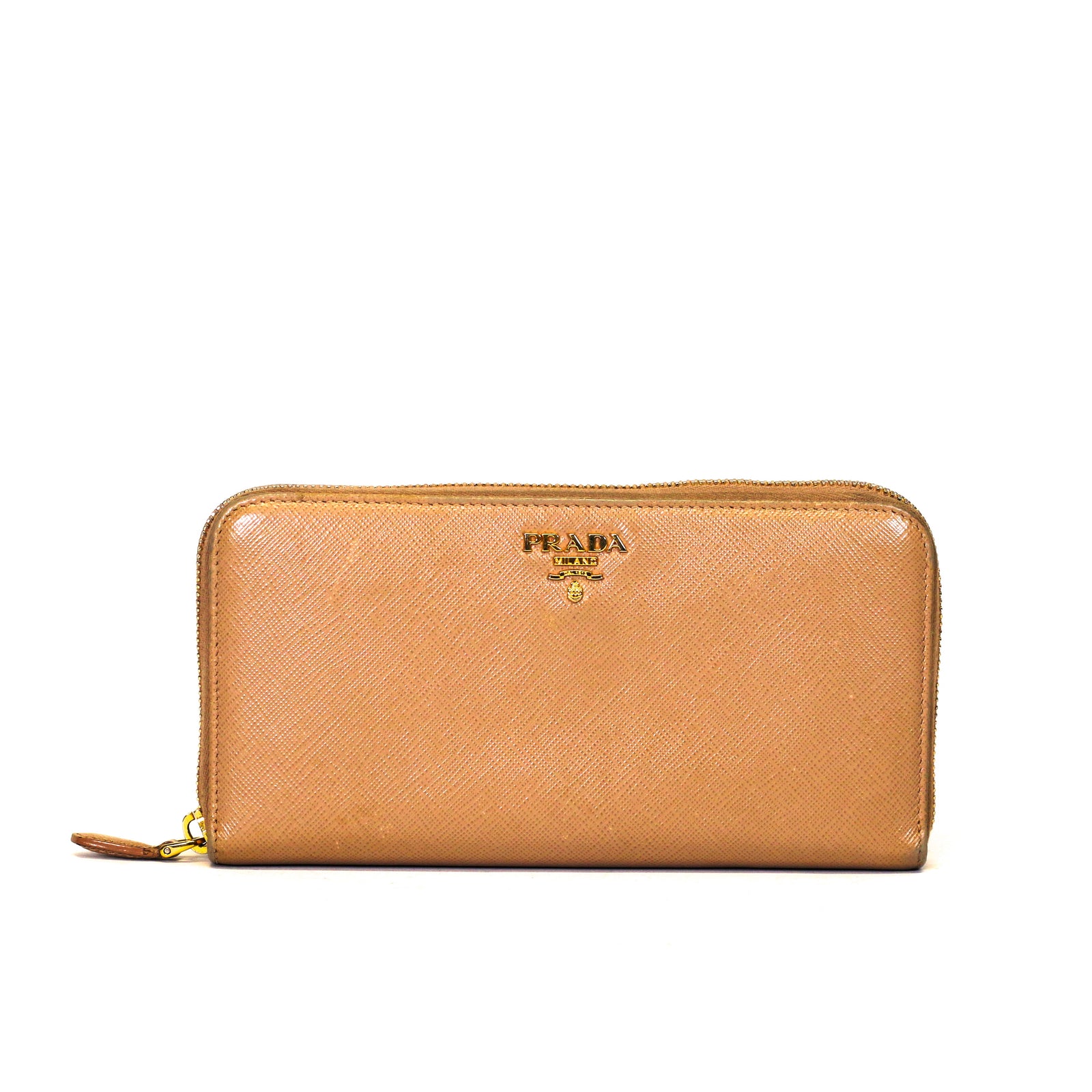 Saffiano Metal Zip Around Wallet