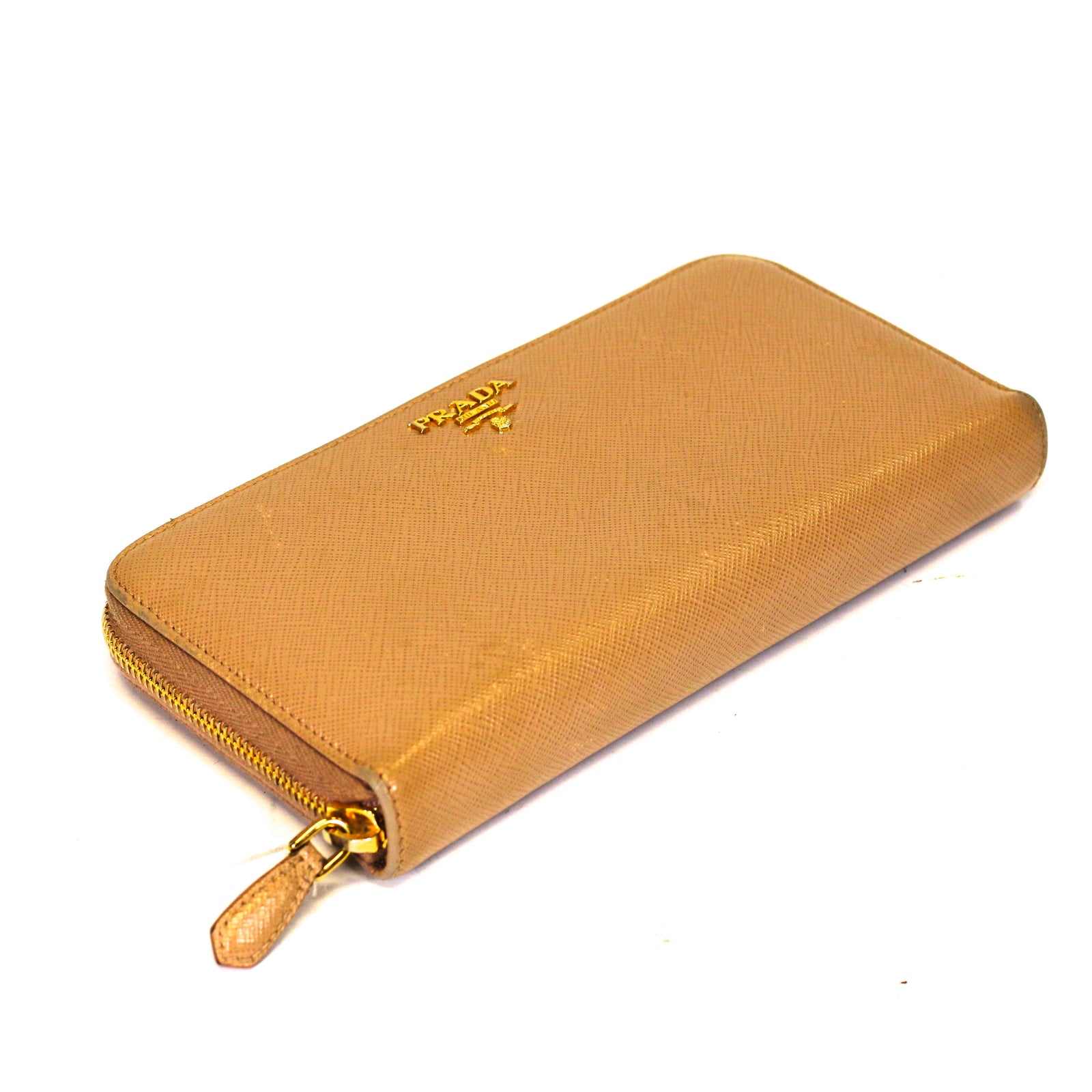 Saffiano Metal Zip Around Wallet
