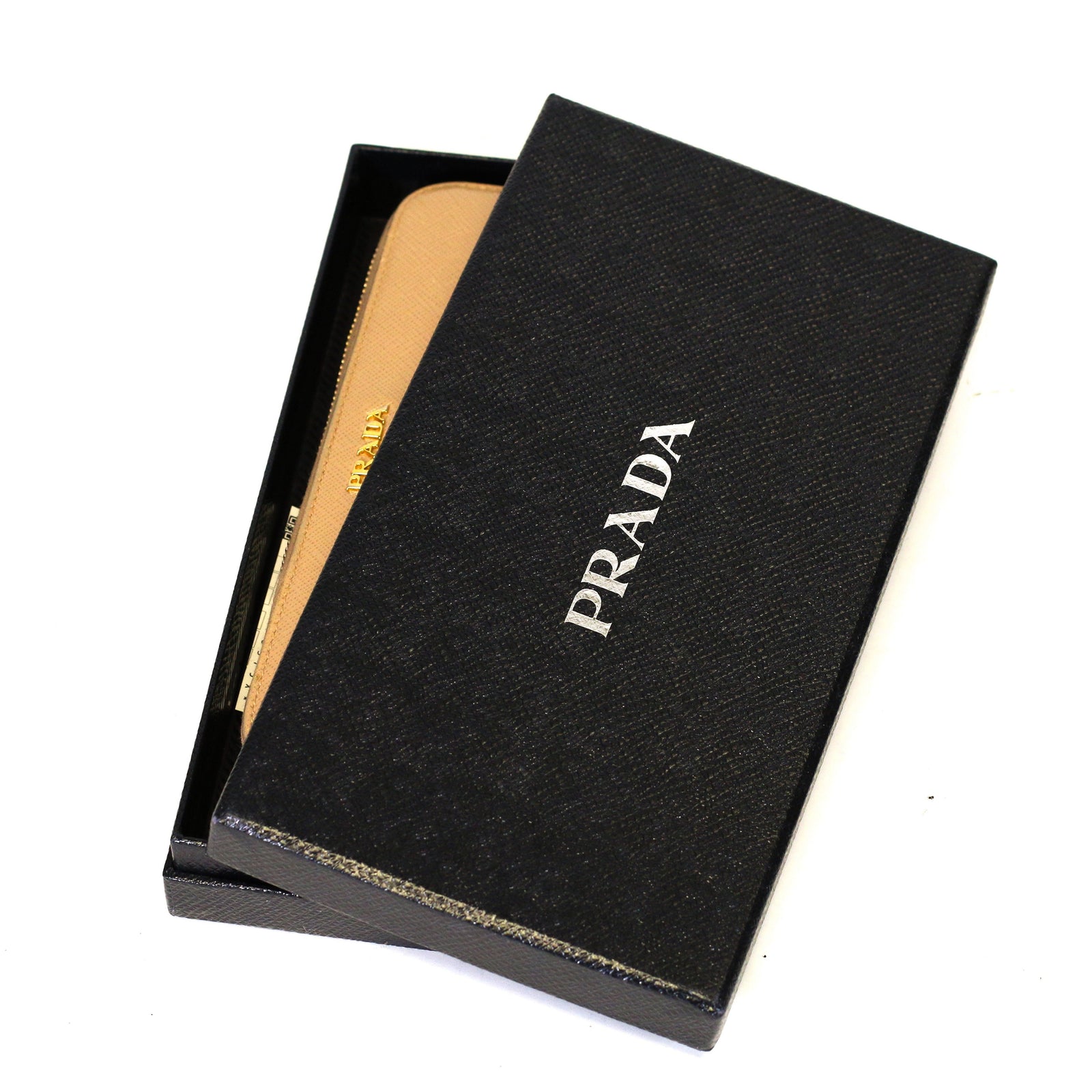 Saffiano Metal Zip Around Wallet