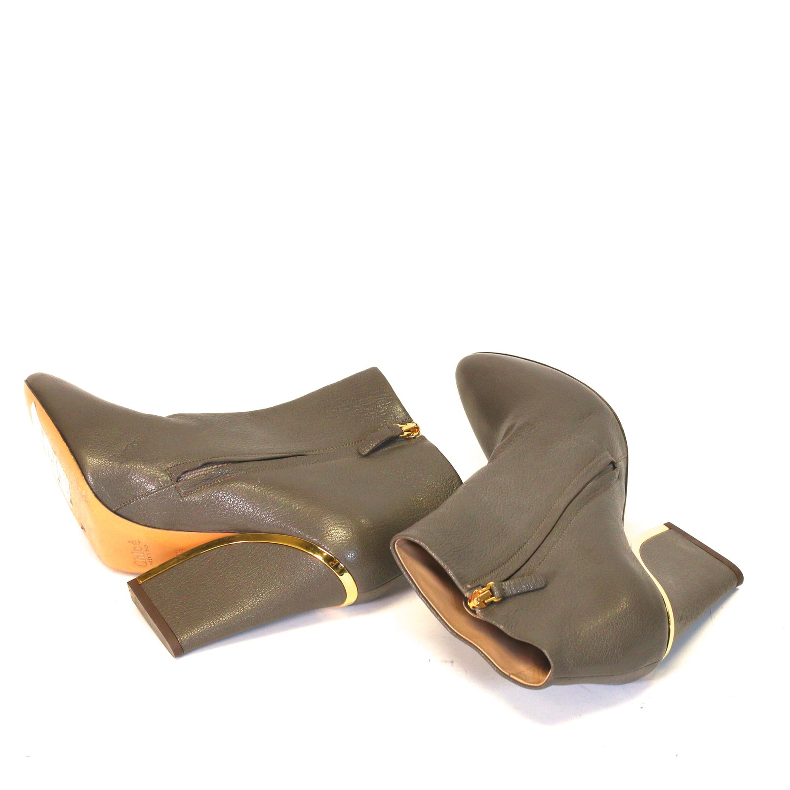 Gold Trimmed Ankle Boots