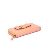 Saffiano Fiocco Bow Zip Around Wallet