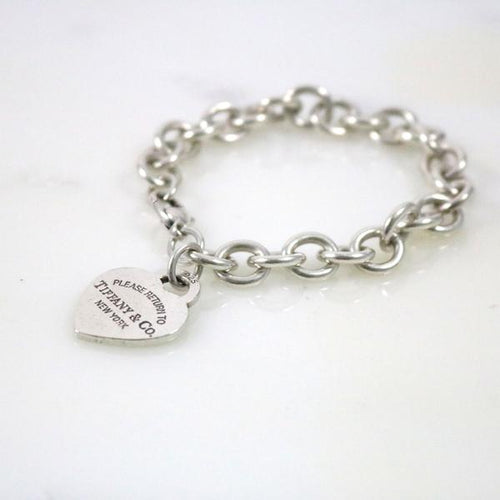 Sterling Silver Return to Tiffany Heart Tag Charm Bracelet