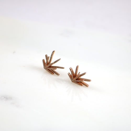 Ray Rose Gold Stud Earrings