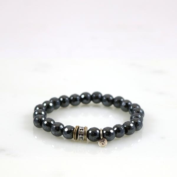Faceted Hematite Stretch Bracelet