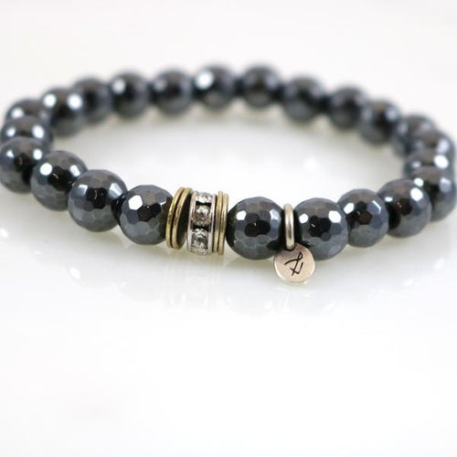 Faceted Hematite Stretch Bracelet