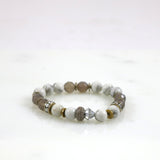 Howlite & Pave Rondelle Stretch Bracelet