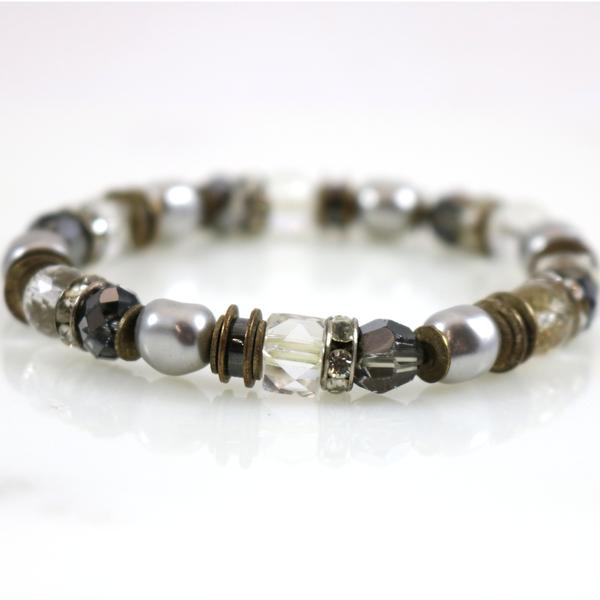 Grey Tone Stretch Bracelet