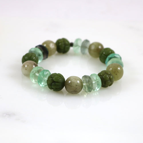 Green Lotus Stretch Bracelet
