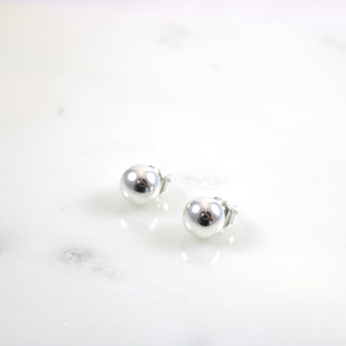 Silver Tone Ball Earrings