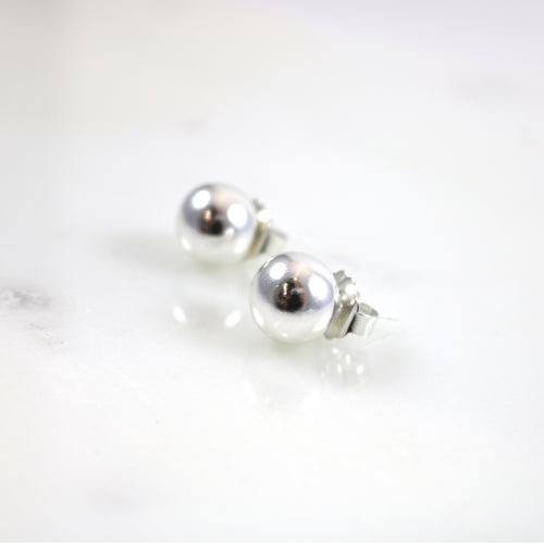 Silver Tone Ball Earrings