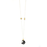 Zebra Quartz Lariat Necklace