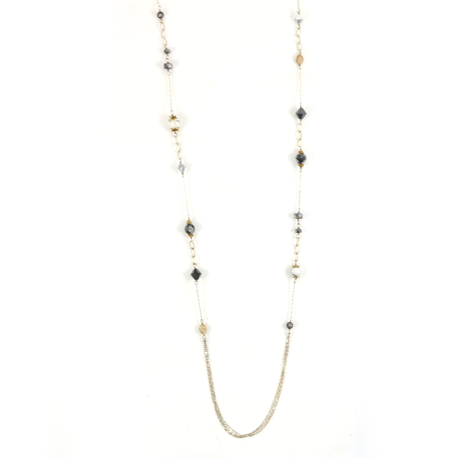 Silver Tone Lariat Necklace