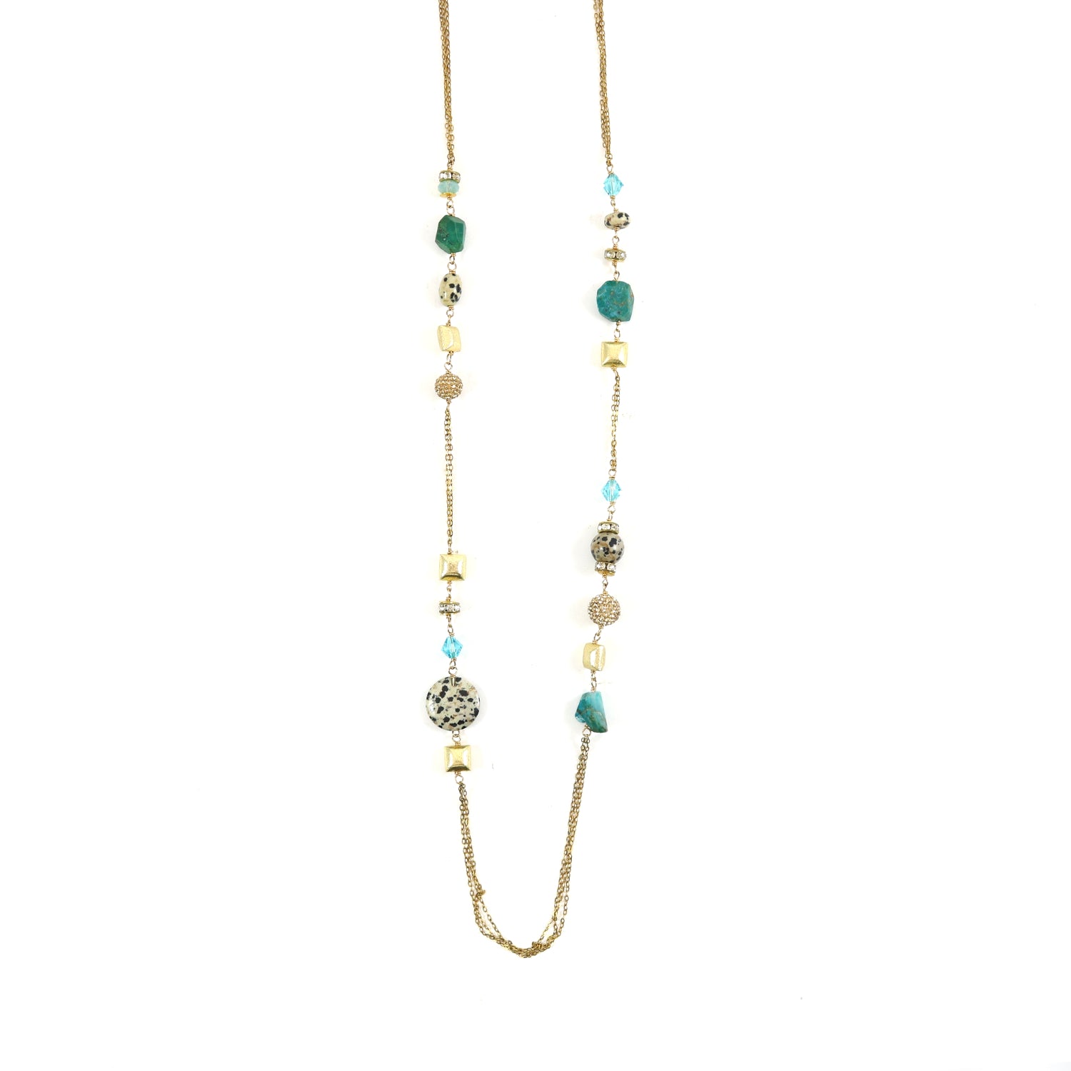 Green Agate Lariat Necklace