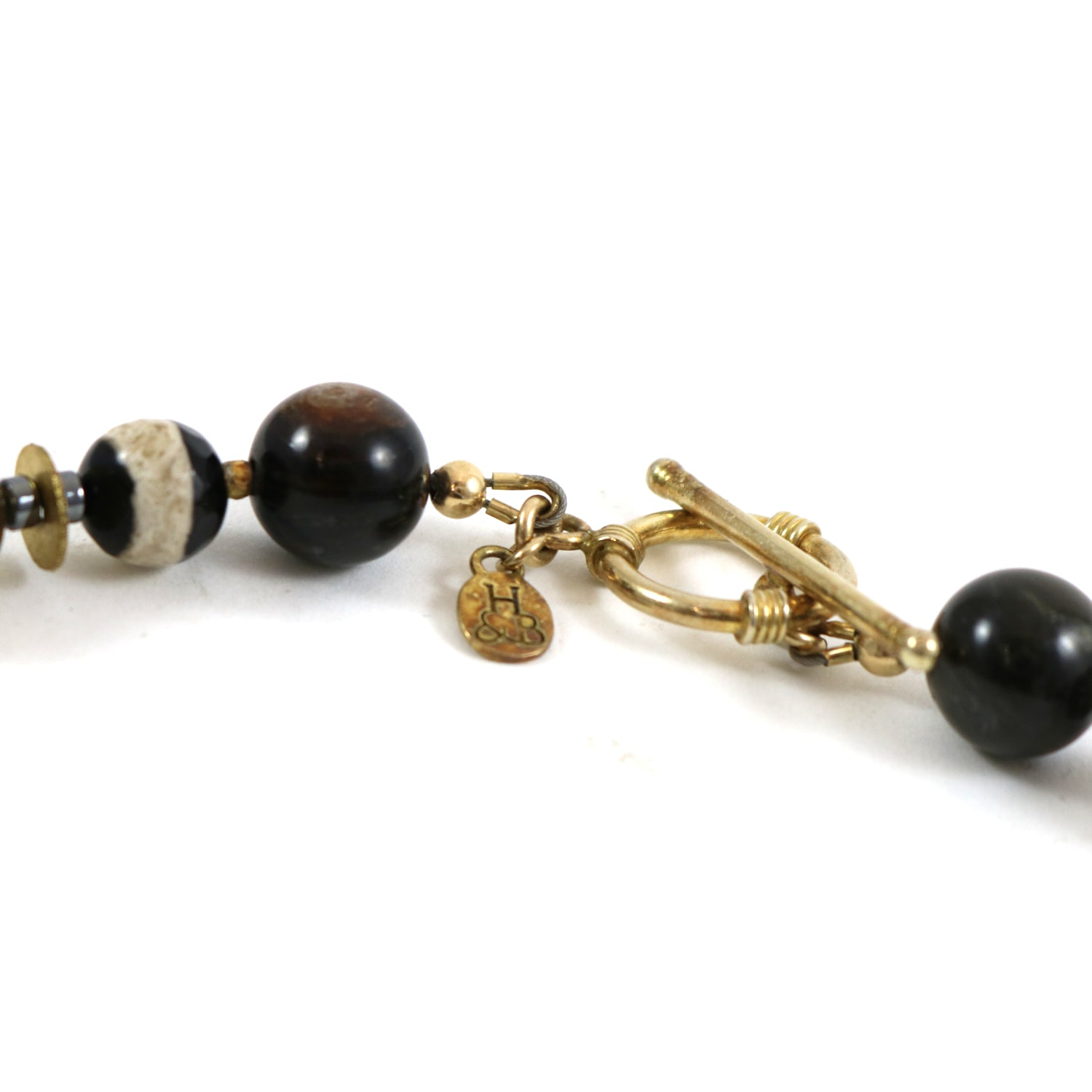 Black/Copper Tone Beads Necklace