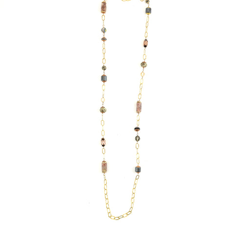 Gold Chain Lariat Necklace