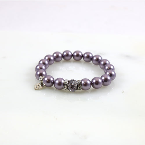 Sparkle Pearl Amethyst Stretch Bracelet