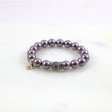 Sparkle Pearl Amethyst Stretch Bracelet