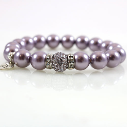 Sparkle Pearl Amethyst Stretch Bracelet