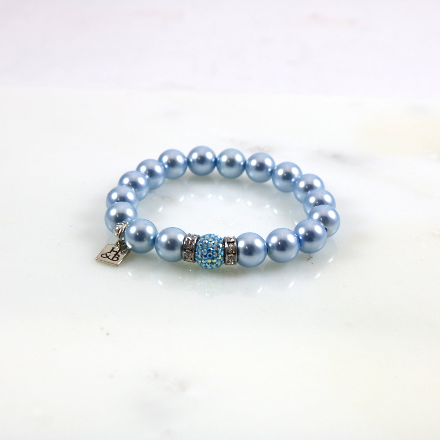 Sparkle Pearl Sapphire Stretch Bracelet