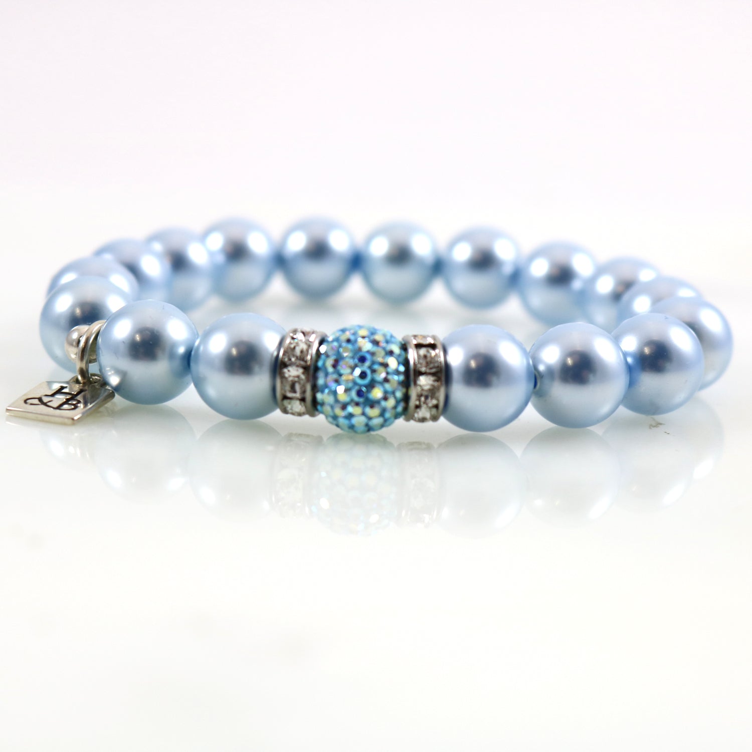 Sparkle Pearl Sapphire Stretch Bracelet