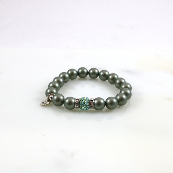 Sparkle Pearl Hematite Stretch Bracelet