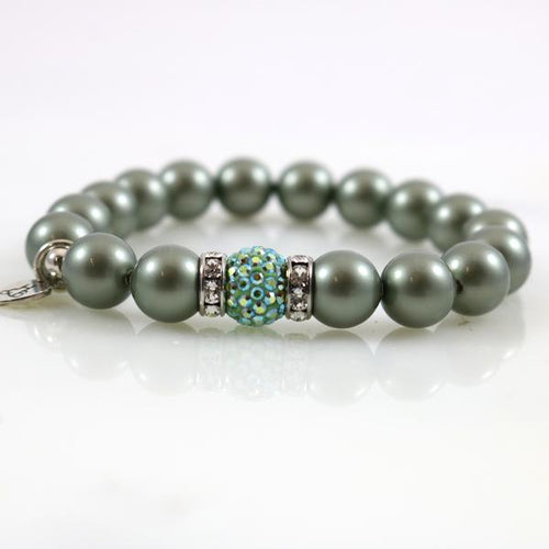 Sparkle Pearl Hematite Stretch Bracelet