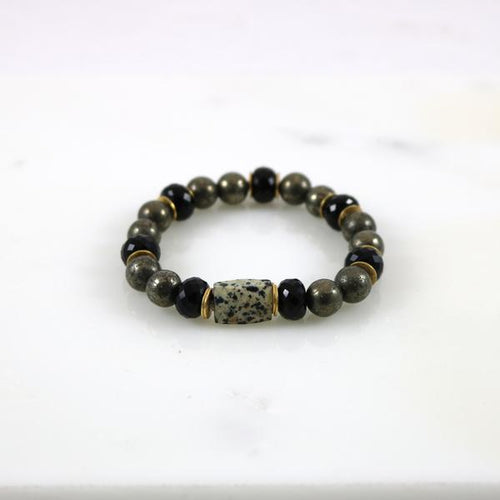 Dalmatian Jasper & Ore Stretch Bracelet