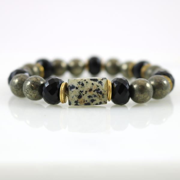 Dalmatian Jasper & Ore Stretch Bracelet