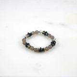 Hematite & Faceted Quartz Stretch Bracelet