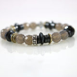 Hematite & Faceted Quartz Stretch Bracelet