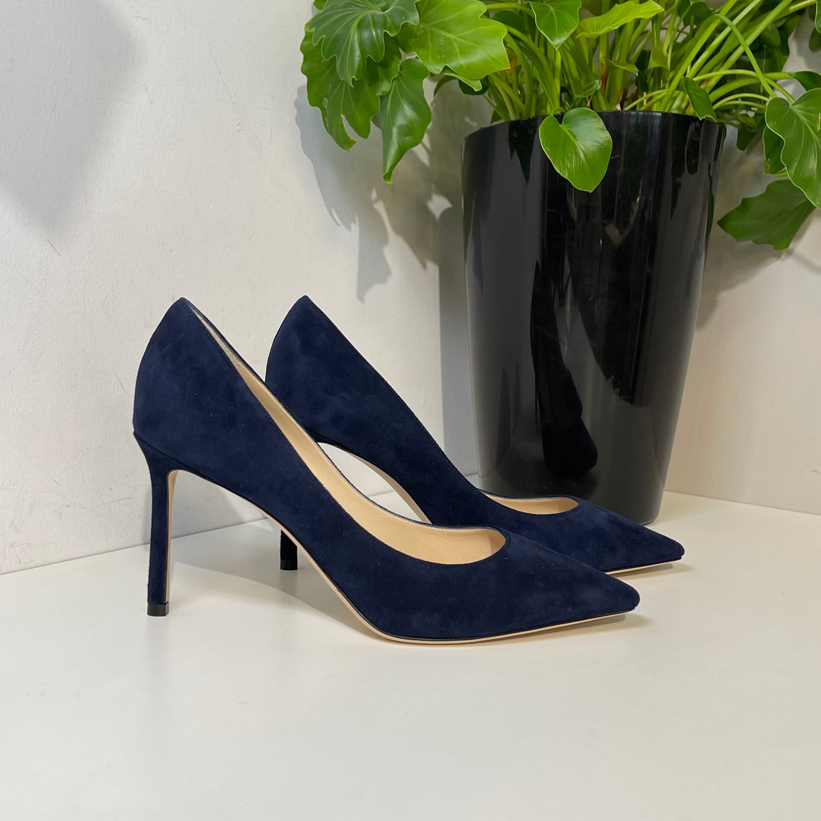 Romy Blue Suede Heels